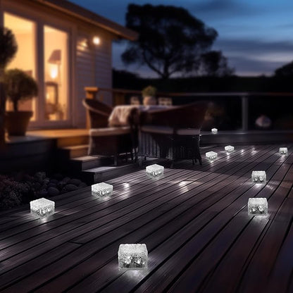 MLKNK Solar Brick Lights-Outdoor Solar Lights for Yard-Solar Brick Landscape Path Light 3 Pack LED Light Brick Garden Decor for Pathway Patio Walkway Backyard Decoration