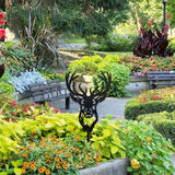 WADORN Deer Metal Decorative Garden Stakes, Elk Deer Garden Outdoor Statues Silhouette Wild Animal Stakes Outdoor Deer Stakes Metal Animal Garden Statues for Lawn Ornaments Yard Patio Garden Decor