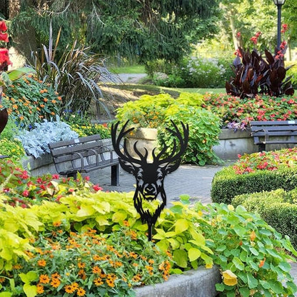 WADORN Deer Metal Decorative Garden Stakes, Elk Deer Garden Outdoor Statues Silhouette Wild Animal Stakes Outdoor Deer Stakes Metal Animal Garden Statues for Lawn Ornaments Yard Patio Garden Decor