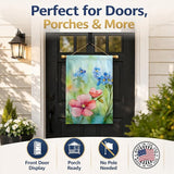 Caroline's Treasures Alaska Forget-me-nots in Watercolor House Flag Large Porch Sleeve Pole Decorative Outside Yard Banner Artwork Wall Hanging, Polyester, House Size, Multicolor