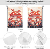 Cute Mushroom Family Garden Flag Double Sided Flags For Room Outside Yard Flag Outdoor Banner Wall Art Hanging 28"X40"
