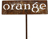 Classic Metal Garden Markers 19 Inches Tall (orange, Naturally Rusted)