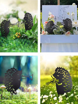 Metal Garden Stake Decor, Acrylic 2D Garden Decoration, Garden Accessories for Outdoor Indoor Yard Lawn Pot Plants (2PCS-Hedgehog)