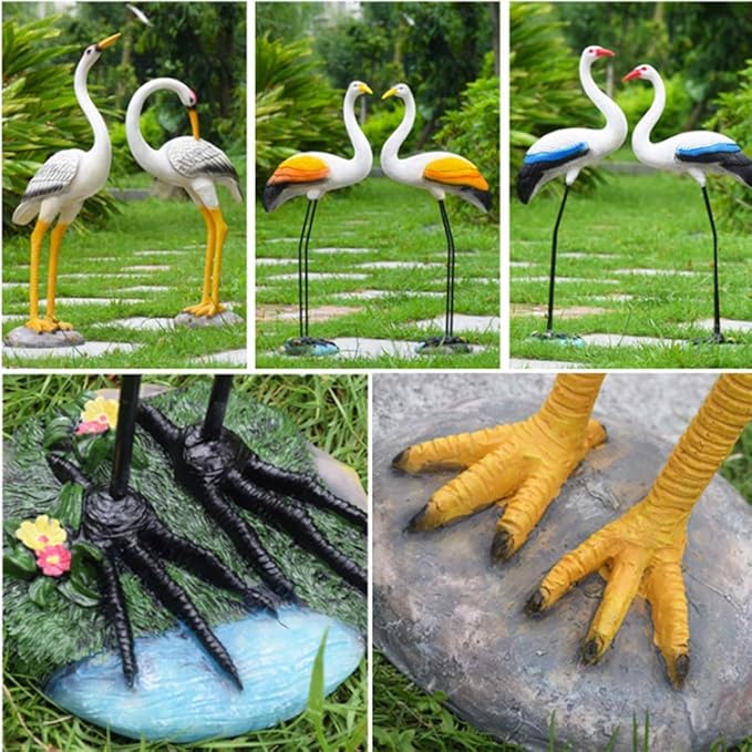 Garden Statue Animal Sculpture Outdoor Decor Gift Outdoor Statues Outdoor Garden Simulation Animal Sculpture Figurine Crane Statue Garden Courtyard Animal Decoration(25 * 9 * 60cm-A)