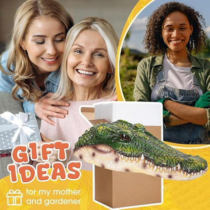 Realistic Floating Alligator Head Decoy for Ponds & Pools - Premium Quality Crocodile Decor, Duck Deterrent, Garden & Yard Animal Protector, Lifelike Predator Replica