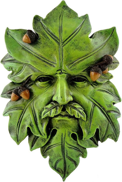 Top Collection Garden Acorn Greenman Hanging Plaque