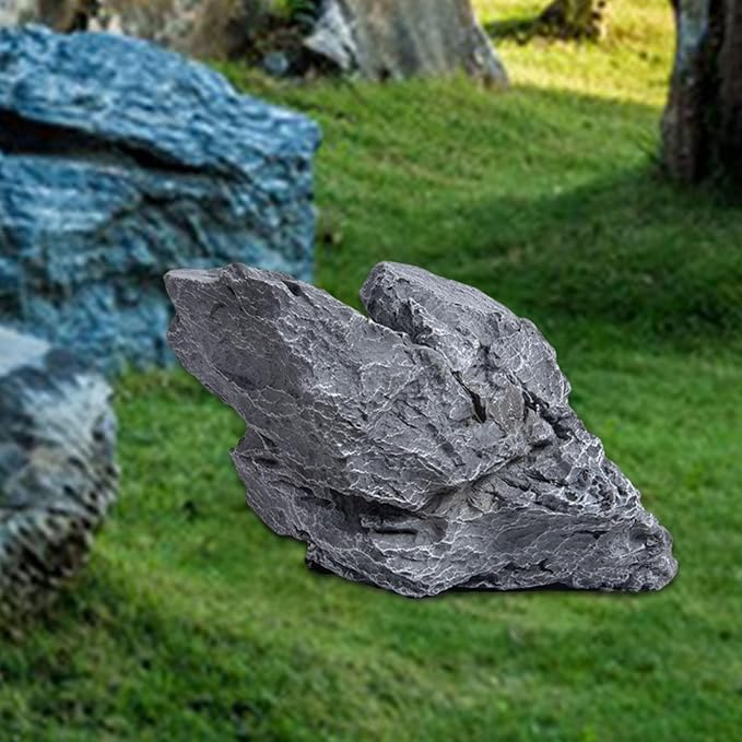 Baoblaze Artificial Rock Fake Rock PVC Versatile Decorative Sandstone Landscape Rock for Stations Squares Community Courtyard Backyard, 26cmx13cmx16cm