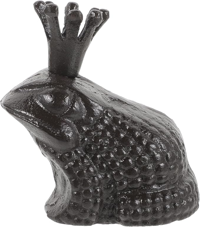 Healifty Adorable Iron Frog Figurine Home Decor Cute Frog Sculpture Lightweight Desktop Statue for Garden Living Balcony Gift and Decoration