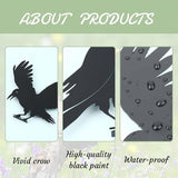 Raven Crow Fence Topper Decor, Metal Garden Birds Black Silhouette Statue, Halloween Witchy Gothic Ornament for Yard Fence, Fake Crow Home Garden Decoration (Rustic)