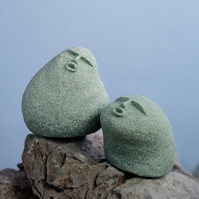 Cute Stone Primitive Man Figurine: Funny Stoneman Statue for Outdoor Decor, Carving Face Garden Home Decoration Fish Tank Ornament - Stone Man D