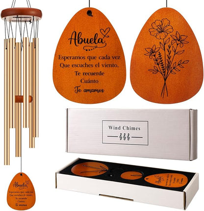 Yookeer Spanish Wind Chimes Best Gift Mother Birthday Gift from Daughter Son Love Reminder Gifts for Mama Grandmother Bonus Mom Birthday Mother's Day(Grandmother)