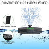 Yzert Solar Fountain with LED Lights Green Flower, 3.5W Glass Solar Bird Bath Fountains Pump with 2200 mAh Battery, Solar Water Fountain for Bird Bath, Garden, Outdoor, Pond -Black Panel Colorful