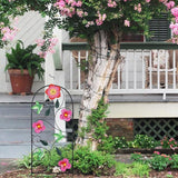 YEAHOME Garden Decor for Outside, 33" Hummingbird Decorative Garden Stakes with Pink Flowers for Spring Garden Decor, Metal Yard Art for Outdoor Lawn Backyard Porch Decorations