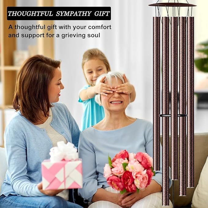68” Large Wind Chimes for Outside Deep Tone, Bronze WindChimes for Women Mom Grandma, Memorial Sympathy Wind Chime for Loss of Loved One