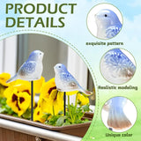Sosation 2 Pcs Miniature Bird Decorative Stakes Ceramic Bird Figurines Cute Decorative Garden Stakes Mini Animal Garden Decoration for Fairy House Bonsai Indoor Outdoor Lawn Pathway Patio Ornaments