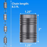 RainChains Pacific Six Spheres Rain Chain 8.5ft Black Aluminum Rain Chains for Outside Modern Decorative Gutter Chain.