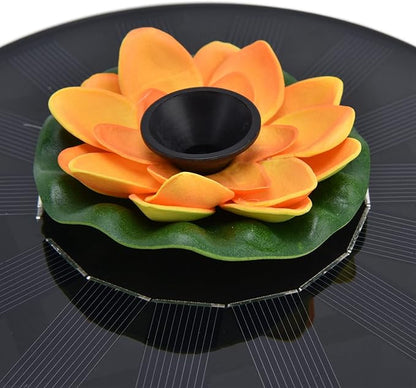 Milltrip Flower Solar Fountain, Floating Solar Powered Water Feature for Bird Bath, Garden Pond & Outdoor Decor (Orange)