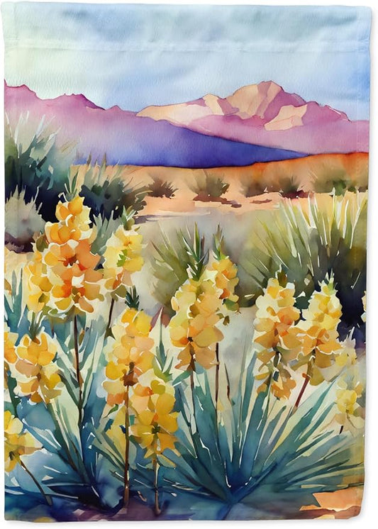 Caroline's Treasures New Mexico Yucca Flower in Watercolor Garden Flag Mailbox Flag Decorative Yard Flag Banner Outside Patio Artwork Yard Flower Beds, Garden Size, Multicolor