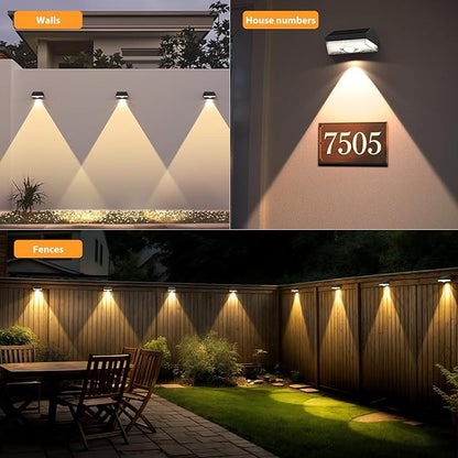 Solar Fence Lights,Warm White & Cool White & RGB 7Colors ＆ Color Changing Mode IP65 Waterproof Solar Lights Outdoor, Solar Deck Lights for Outside/Patio/Backyard/Wall/Pool/Fence/Railing/Step(12Pack)