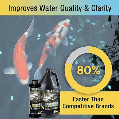 MICROBE-LIFT MLXSA5G Sludge-Away Pond and Outdoor Water Garden Sludge Remover, Safe for Live Koi Fish, Plant Life, and Décor, 5 Gallons