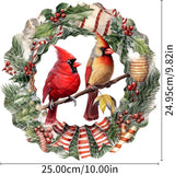 Metal Christmas Birds Wind Spinner Gift for Boy Girl Kids Colorful 3D Hanging Christmas Holly Wind Spinner for New Year Outdoor Garden Decor Animal Wind Sculptures