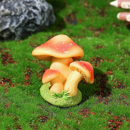 DIYOMR 2.0" Resin Mushroom Series, 4PCS Mushrooms Figurines Craft Indoor Outdoor Decor for Home DIY/Windowsill/Tabletop/Garden/Micro Landscape Decor/Bonsai Ornaments (4 Pcs - B)