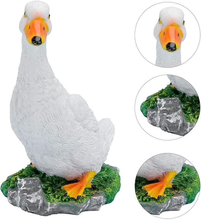 GANAZONO Simulated Duck Ornament 5.90X3.93X3.14In Outdoor Garden Decor Lifelike Lawn Duck Figurine for Patio Yard Landscaping Craft