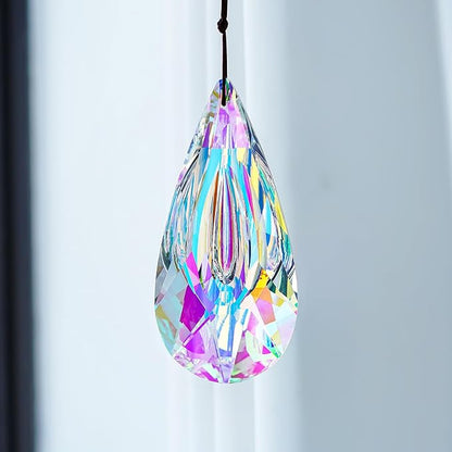 120mm/4.7in Crystal Prism Suncatcher Window Hanging Sun Catchers AB Colored Crystals Faceted Prism Rainbow Maker Pendant Ornament for Christmas Tree