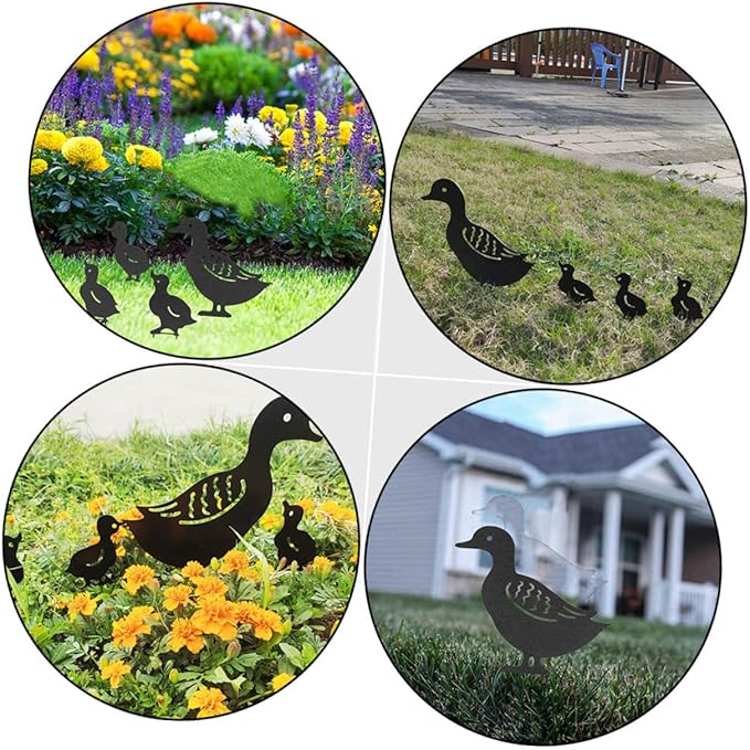 BESPORTBLE 4pcs Hollow Lawn Sculptures Metal Garden Decor for Backyard Unique Iron Garden Statues Outdoor Art Rustic Home Adornment