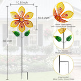 Metal Wind Spinners for Garden Decor Outdoor Windmill Sculptures, Durable Yard Art Wind Spinners Metal Wind Spinner for Patio Lawn Ornament (Bright Orange Flowers)