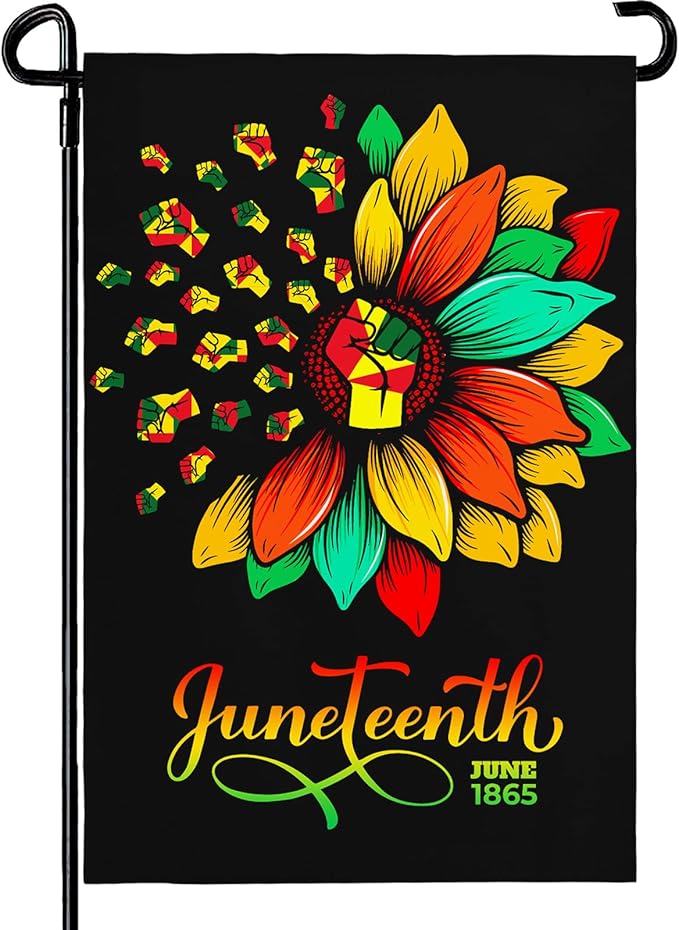 Juneteenth Garden Flag Black Liberation Yard Flags June 19 1865 African American Emancipation Independence Black Freedom Celebration Yard Outdoor Decoration Sign 12X18 Double Sided