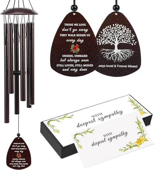 Cardinal Memorial Wind Chimes for Loss of Loved One, 32" Large Sympathy Windchimes for Outside Deep Tone, Best Bereavement Remembrance Memory Funeral Gifts for Loss of Family Member