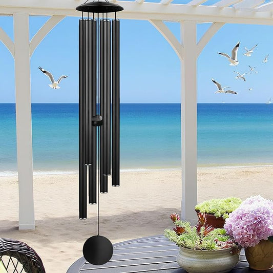 Large Memorial Wind Chimes, 67'' Deep Tone 6 Heavy Tubes Soothing Tones Windchimes for Outside Garden Patio Hanging Decor, Sympathy Gifts, Memorial Wind Chime Best Gift for Mom Women Grandma Neighbors