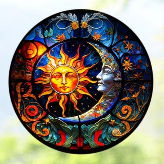 Stained Glass Window Hanging,suncatcher Stained Glass kit,Stained Glass Ornament, Garden suncatchers for Windows Hanging,Window Decor or Indoor,Gifts for Women, Lovers, Couple, Friends