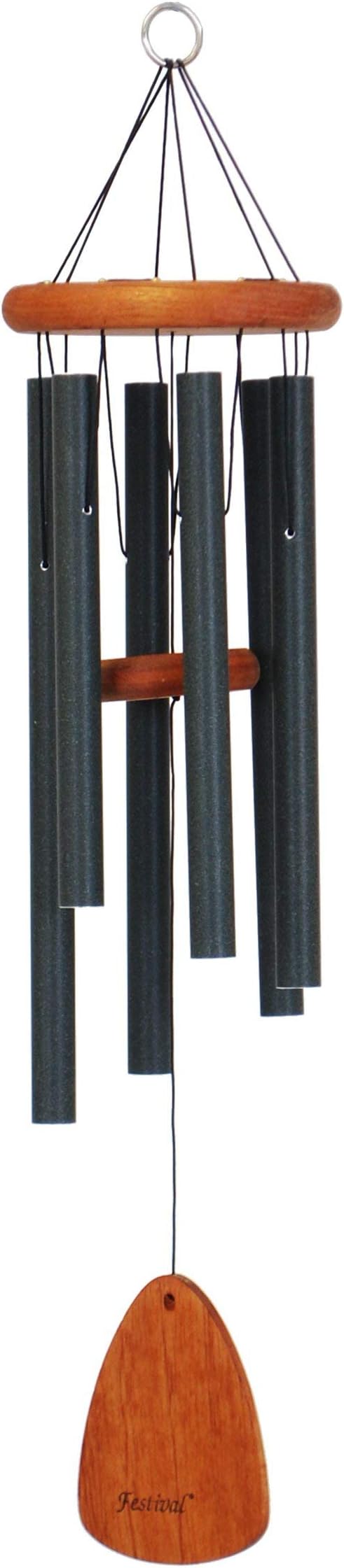 Festival 30-inch Redwood Wind Chime in Forest Green by Wind River for Patio, Backyard, Garden, and Outdoor décor. Made in The USA