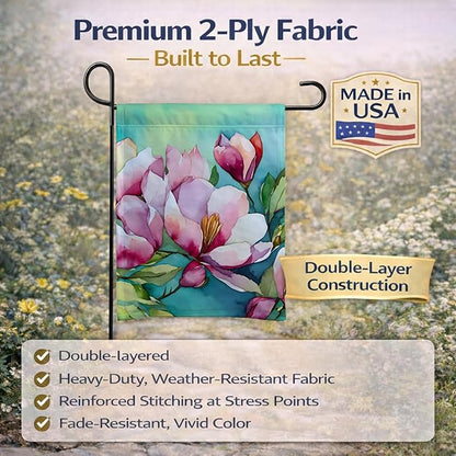 Caroline's Treasures Louisiana Magnolias in Watercolor Garden Flag Mailbox Flag Decorative Yard Flag Banner Outside Patio Artwork Yard Flower Beds, Garden Size, Multicolor