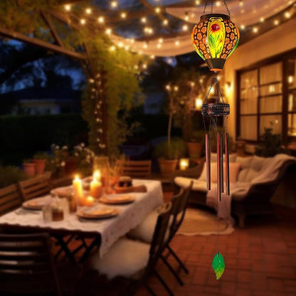 Solar Wind Chimes for Outside,Sunflower Hanging Wind Chime,LED Solar Lanterns Windchimes,Memorial Wind Chimes for Mom Women,Outdoor Wind Chime Deep Tone,Sunflower Windchime for Garden Yard