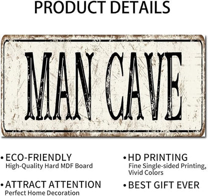 Madcolitote Rustic Man Cave Wood Signs Man Cave Custom Street Sign Vintage Wood Plaque Farmhouse Wall Art Farmhouse Wall Decor for Home Bars Clubs Cafes Man Cave Party 6x12in