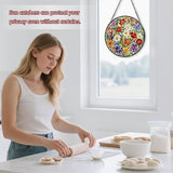 Flower Stained Glass Window Hanging, Suncatcher Diamond Glass Panel Hangings, Wildflower Colorful Sun Catchers Indoor Windows Wall Art, Gift for Mom Grandma, Christmas Decor for Home Office7.87 inches