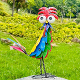 Natelf Outdoor Wacky Metal Rooster Yard Statue Decoration Roosters Decor Garden Statues Chicken Figurine Outside Decorations for Courtyard