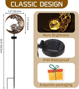 MEBRUDY Butterfly Solar Garden Outdoor Decor, Moon Figurine Light Stake Housewarming Ornament for Patio, Lawn, Yard, Pathway, Unique Gift Ideas for Gardening, Mom, Women, Grandma