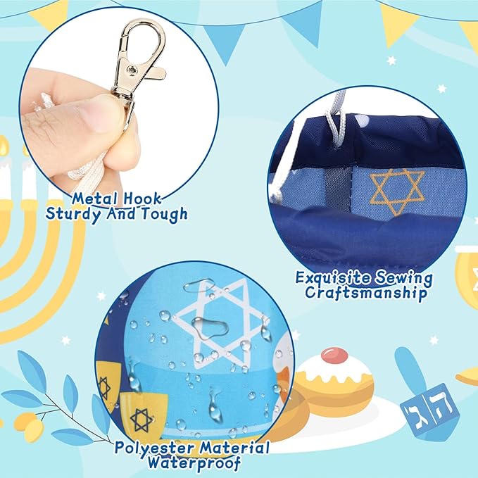 NOVWANG 2 Pack Hanukkah Wind Socks, 40 Inch Happy Hanukkah Windsock Outdoor Hanging Decoration for Garden Yard Porch Patio Home Holiday Decor
