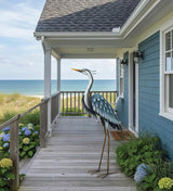 Regal Art & Gift Blue Heron Metal Statue – Indoor Outdoor Decorative Sculpture for Home & Garden Décor, Weather-Resistant Yard Art Figure for Patio, Lawn
