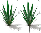 Homight Large Agave Sculpture Rustic Metal Agave Plant Outdoor Interior Decoration Outdoor Lawn Decoration Yard Wooden Posts Matching Garden Suitable for Patio