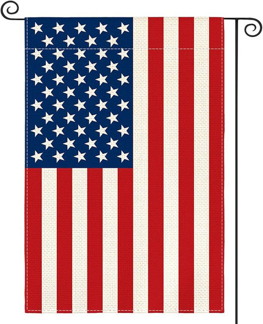 AVOIN colorlife 4th of July Patriotic Memorial Day Garden Flag 12x18 Inch Double Sided Outside, American Stars and Stripes Yard Outdoor Decoration