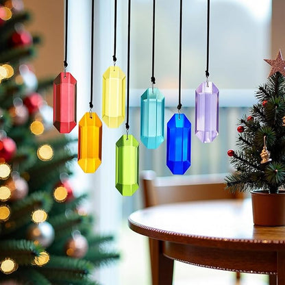 Suncatcher Crystal Rainbow Prism 7 Pack Faceted Crystal Suncatcher Rainbow Prism Hanging Pendant Window Home Garden Car Decor