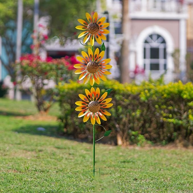 Wind Artistic Metal Garden Sculpture for Yard Art Lawn