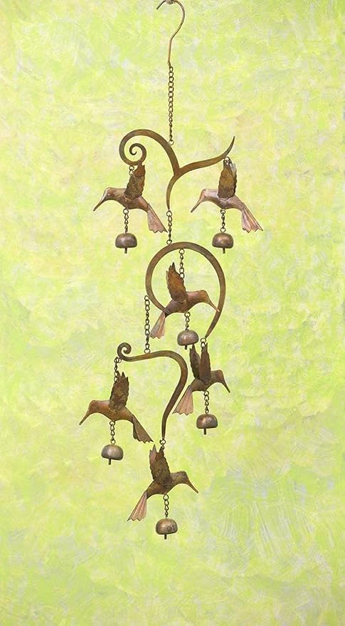 Happy Gardens Scrollwork Hummingbird Wind Chime