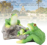 Pissente Frog Statue Garden Decor, Resin Weatherproof Outdoor Figurine, Lawn Ornament for Indoor Outdoor Patio Yard, 1 Pair, Frogs On The Stone