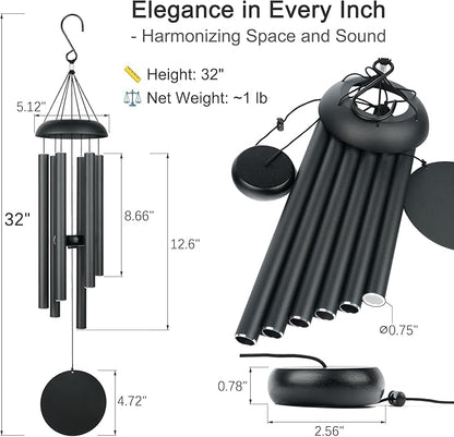 Memorial Wind Chimes for Outside Deep Tone 32" Windchimes Outdoors Decor Sympathy Wind Chimes for Loss of Loved One with Wind Catcher for Garden Patio Balcony and Home Best Gift